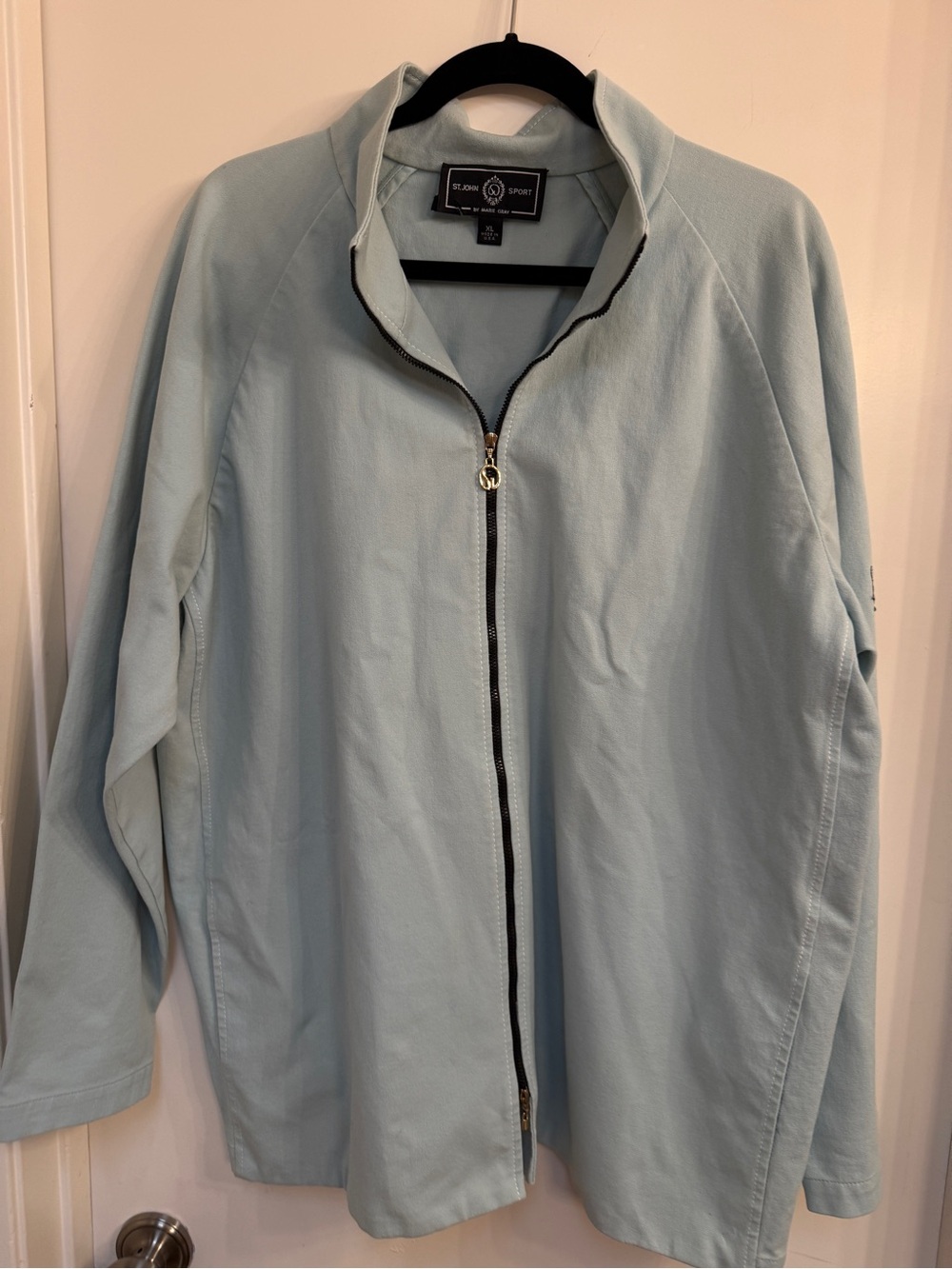 St. John Sport Light Blue Zip-Front Jacket
